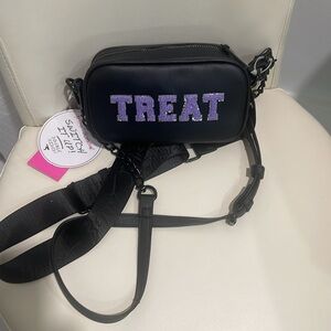 Betsey Johnson Halloween Black/Purple/Orange Trick or Treat Crossbody Bag